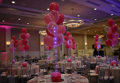 Pink Balloon Centerpieces for a Bat Mitzvah in Portsmouth by Eye Candy Balloons