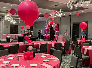 Broadmoor Ballroom Residence Inn Natick Pink Bat Mitzvah Balloons by Eye Candy Balloons